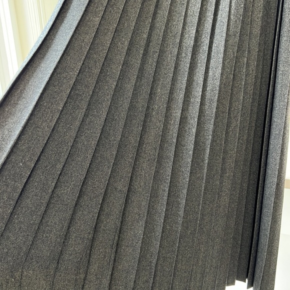 Vintage 80's Ralph Lauren 100% Wool Pleated Long Midi Long Charcoal Gray Size 6 - Picture 7 of 10